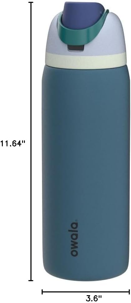 Owala FreeSip Insulated Stainless Steel Water Bottle with Straw, BPA-Free Sports Water Bottle, Great for Travel, 24 Oz, Denim