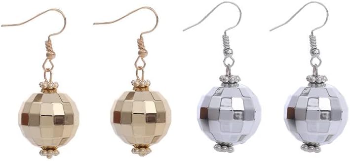 Disco Ball Earrings 24mm 70'S Disco Punk Earrings for Women Jewelry