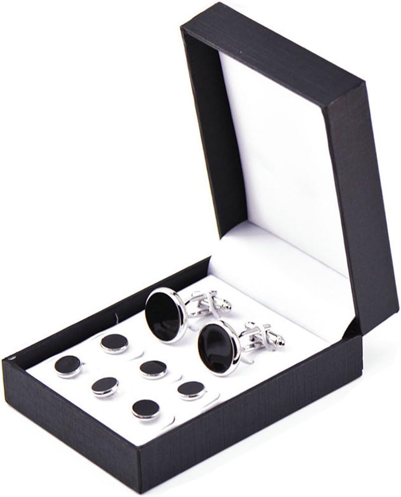 Zealmer 316L Stainless Steel Cufflinks Shirt Studs Business Wedding Gifts for Men