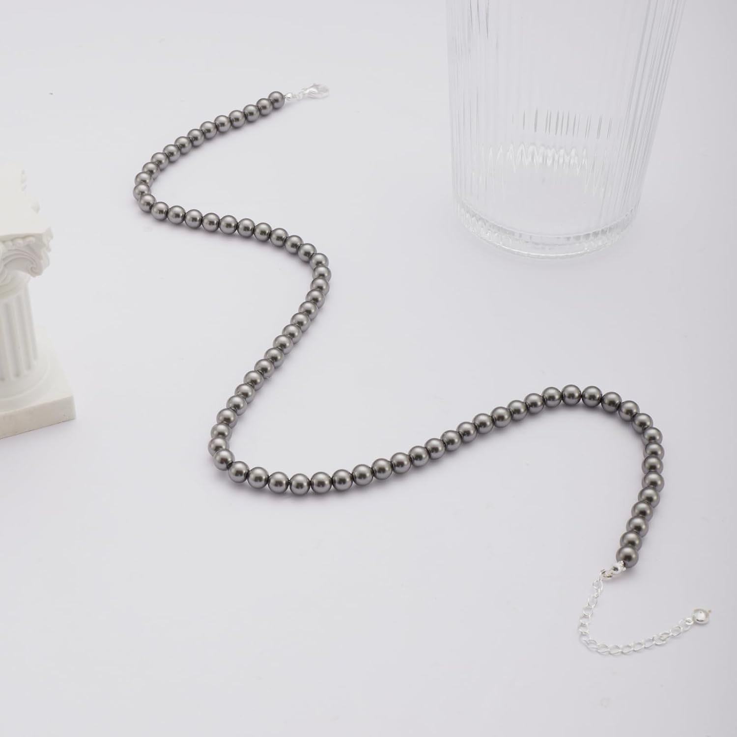 Dainty Pearl Pendant Necklaces for Women 14K Gold Plated Handmade Layered Pearl Chain Necklace Delicate Layered Pearl Necklace Everyday Jewelry Gift