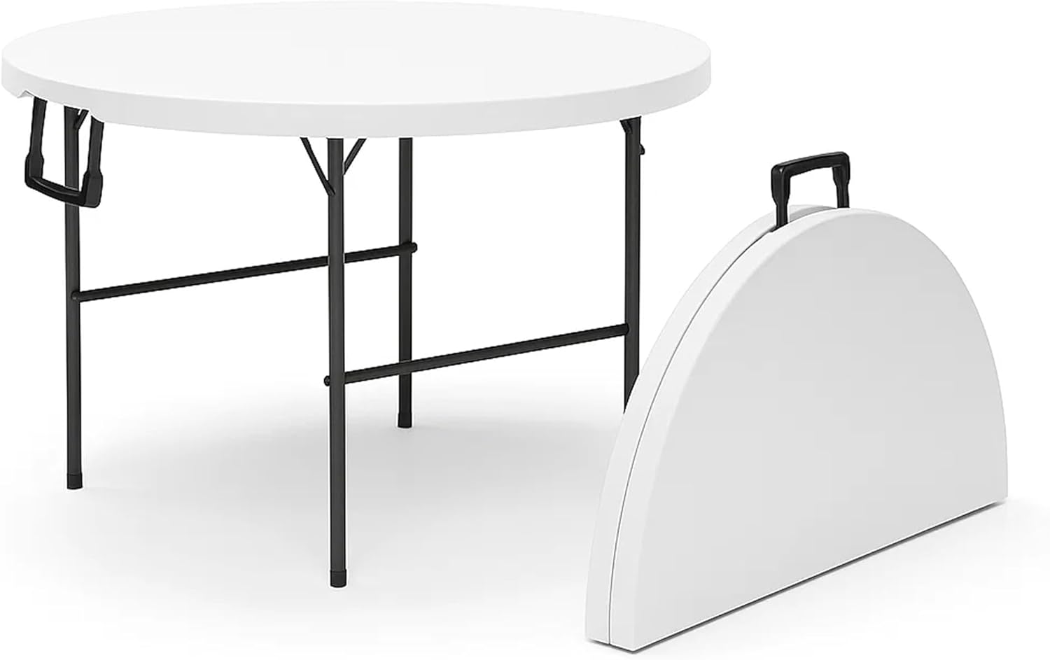 6 Feet Foldable Table with Built in Handle & Steel Legs | Heavy Duty Portable | Perfect for Party, Dining, Wedding, Events, Picnic Indoor, Outdoor, Camping, Utility, Folding