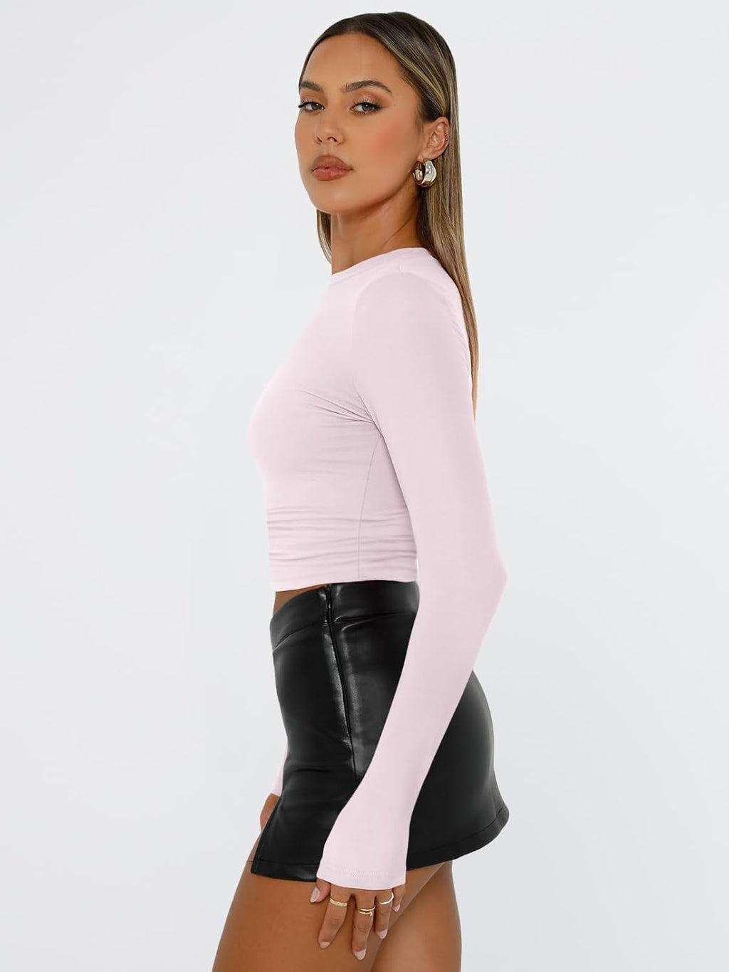 Trendy Queen Womens Long Sleeve T Shirts Fall Fashion 2025 Basic Crop Tops Going Out Outfits Y2k Clothes