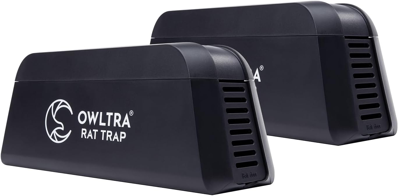 OWLTRA OW-2 Indoor Electric Mouse Trap 2 PCS, Instant Kill Rodent Zapper with Pet Safe Trigger, Black