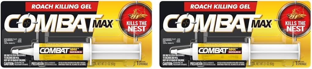 Combat Max Roach Killing Gel for Indoor and Outdoor Use, 1 Syringe, 2.1 Ounce (Pack of 1)