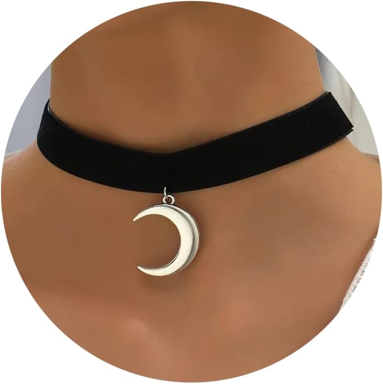 Fesciory Black Necklaces for Women, Adjustable Layered Velvet Leather Lace Collar Necklace, Goth Jewelry Gifts.