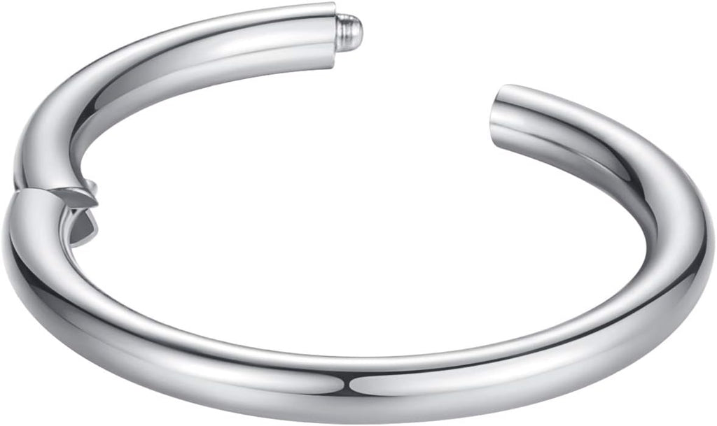 ORANGELOVE Hypoallergenic Nose Rings 20G 18G 16G 14G 12G 10G 8G 316l Surgical Steel Septum Jewelry Hinged Segment Ring Body Piercing Nose Hoop Lip Rings Nose Helix Cartilage Rook Earrings