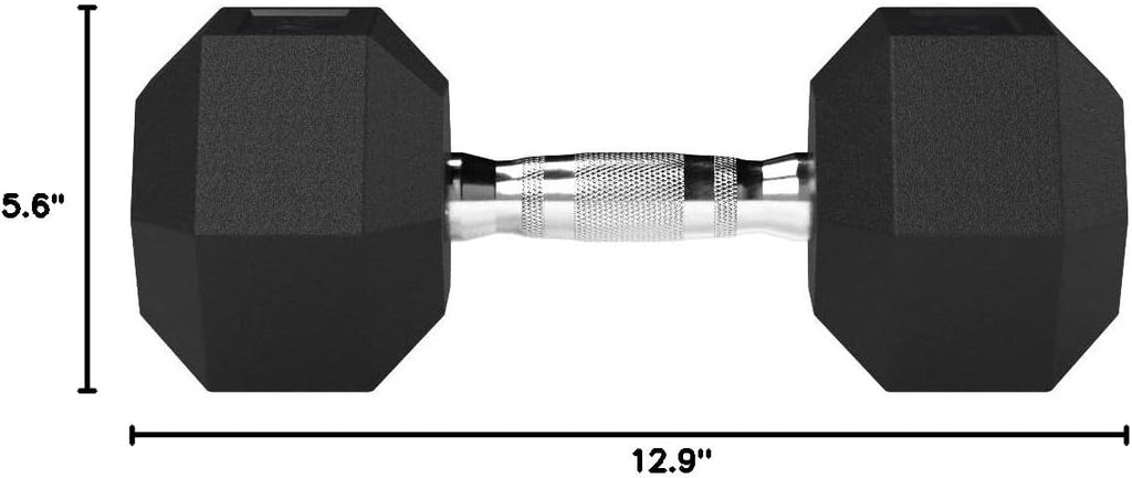 Basics Rubber Hex Dumbbell Hand Weight