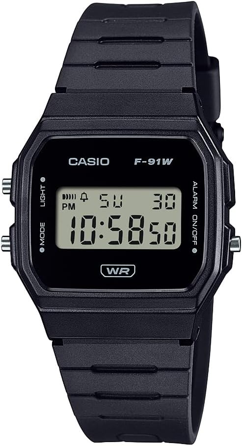 Casio F91W Series | Digital Watch | Water Resistant | LED Light | 1/100 SEC Stopwatch | Regular Time Keeping (HR, Min, SEC, PM, Date, Day) | Daily Alarm | Lightweight | 7 Year Battery