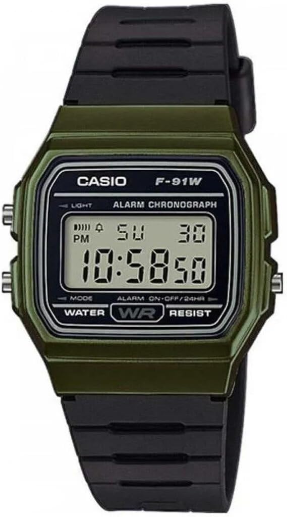 Casio F91W Series | Digital Watch | Water Resistant | LED Light | 1/100 SEC Stopwatch | Regular Time Keeping (HR, Min, SEC, PM, Date, Day) | Daily Alarm | Lightweight | 7 Year Battery