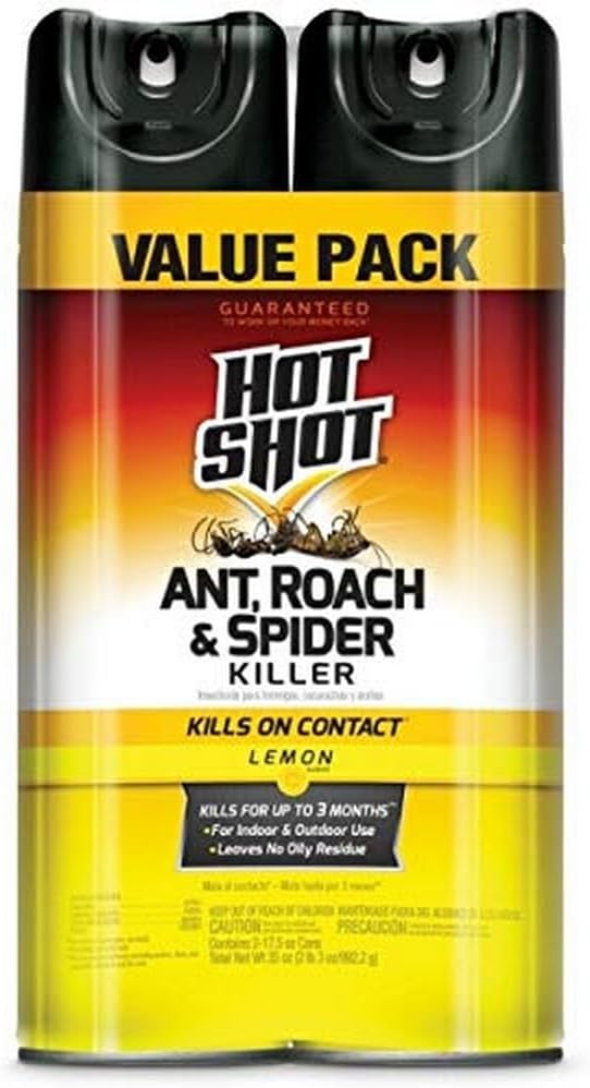 Hot Shot Ant, Roach & Spider Killer, Kills Insects Indoors and Outdoors, Kills Roaches and Listed Ants on Contact, Insecticide Spray, 17.5 Ounce (Crisp Linen)