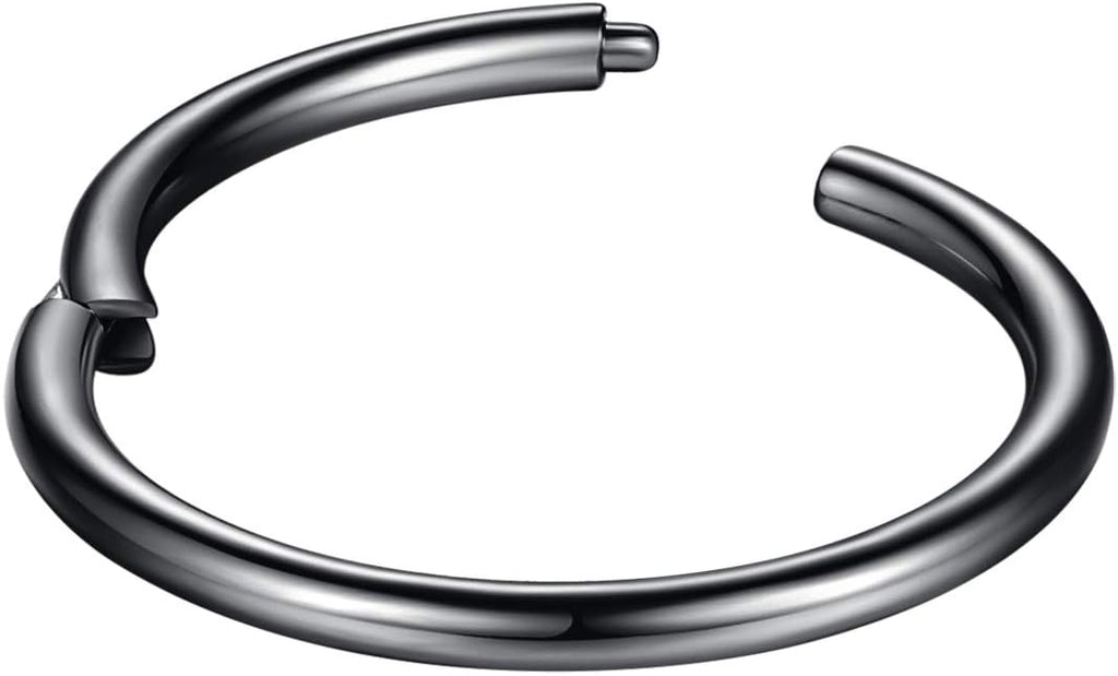 ORANGELOVE Hypoallergenic Nose Rings 20G 18G 16G 14G 12G 10G 8G 316l Surgical Steel Septum Jewelry Hinged Segment Ring Body Piercing Nose Hoop Lip Rings Nose Helix Cartilage Rook Earrings