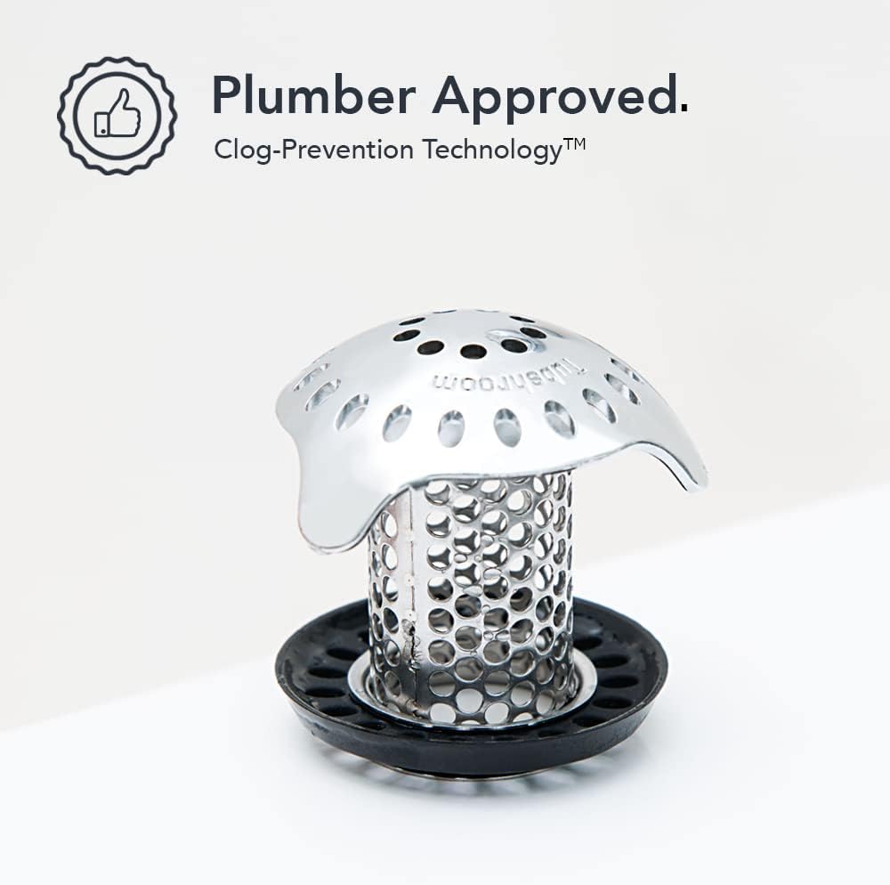 TubShroom Ultra Revolutionary Bath Tub Drain Protector Hair Catcher/Strainer/Snare, Stainless Steel, Stainless Combo