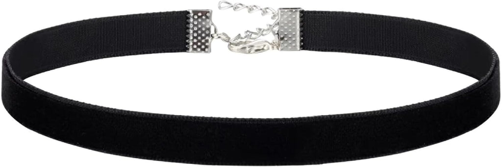 Fesciory Black Necklaces for Women, Adjustable Layered Velvet Leather Lace Collar Necklace, Goth Jewelry Gifts.