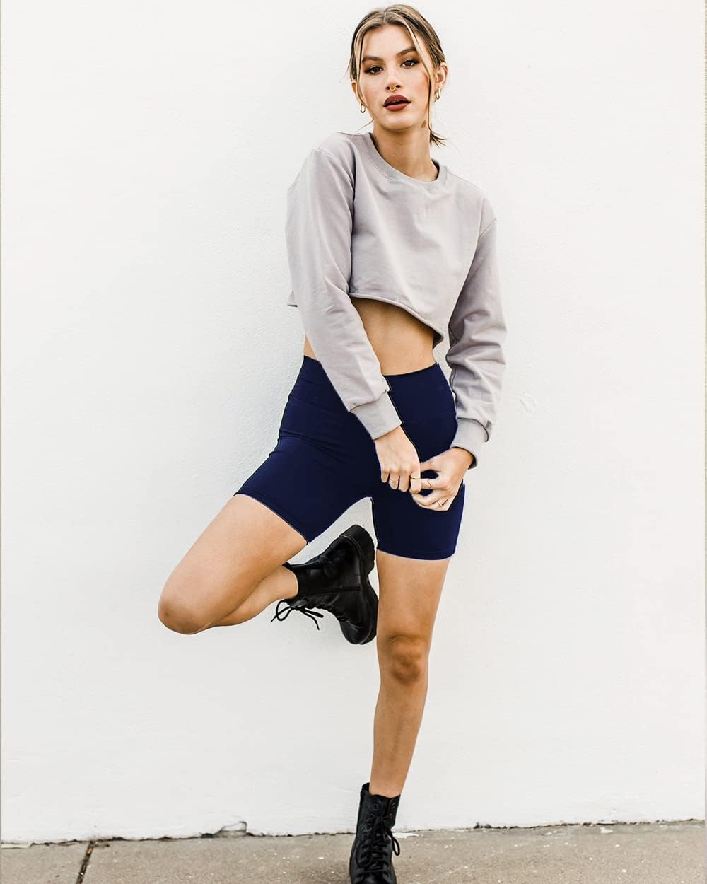 FULLSOFT High Waisted Biker Shorts for Women-5" Tummy Control Fitness Athletic Workout Running Yoga Gym Shorts