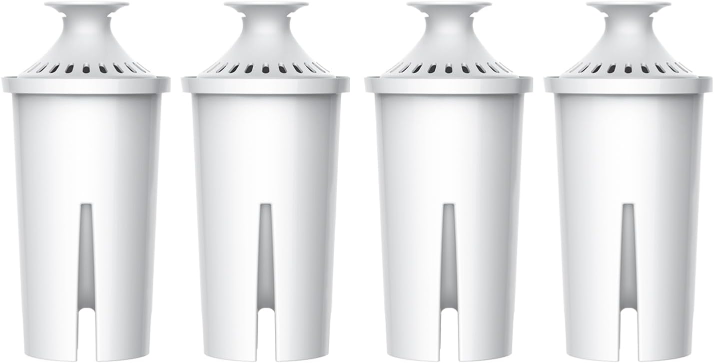 AQUA CREST Replacement for Brita Filter, Brita Water Pitchers and Dispensers, Classic OB03, Mavea 107007, and More, NSF Certified Pitcher Water Filter, 1 Year Filter Supply, 6 Count