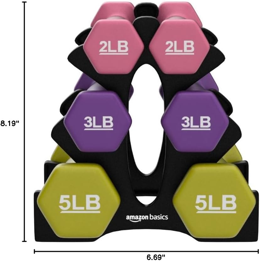 Basics Neoprene Dumbbell Hand Weights for Exercise and Muscle Toning