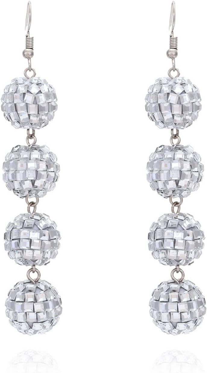 Disco Ball Earrings 24mm 70'S Disco Punk Earrings for Women Jewelry