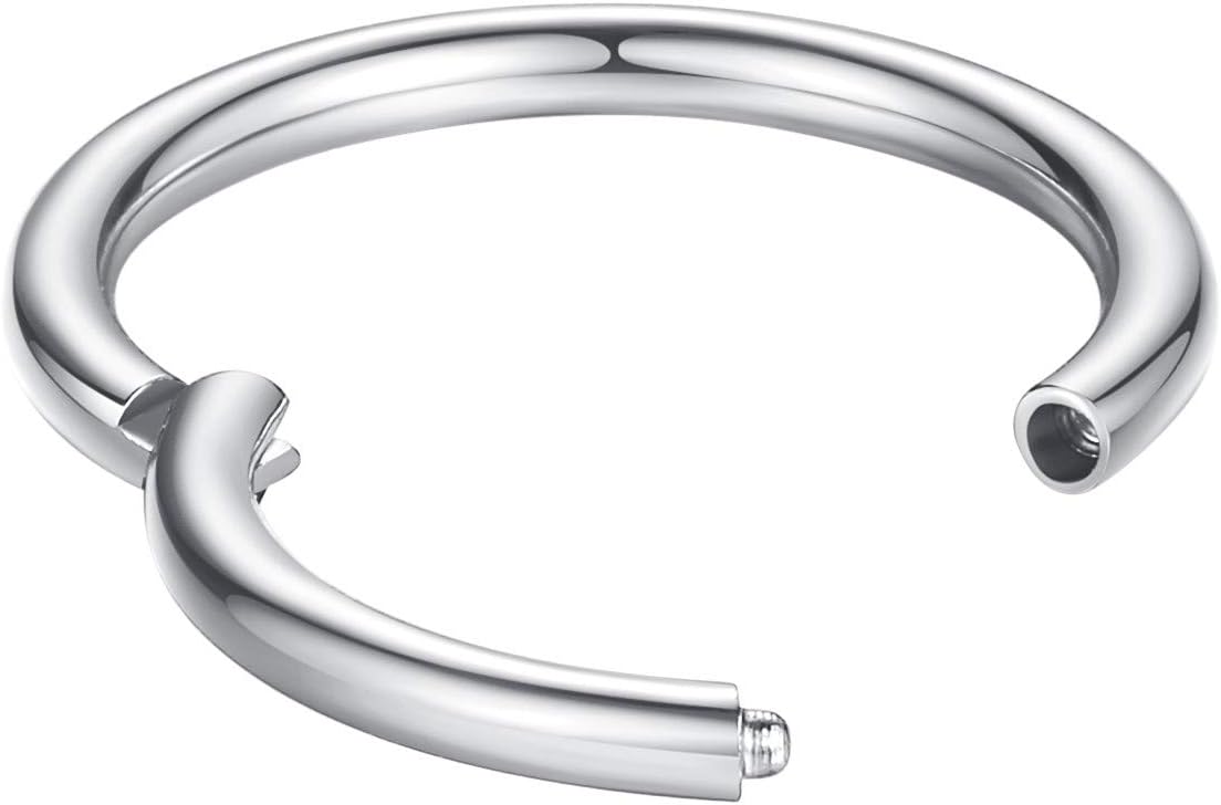 ORANGELOVE Hypoallergenic Nose Rings 20G 18G 16G 14G 12G 10G 8G 316l Surgical Steel Septum Jewelry Hinged Segment Ring Body Piercing Nose Hoop Lip Rings Nose Helix Cartilage Rook Earrings