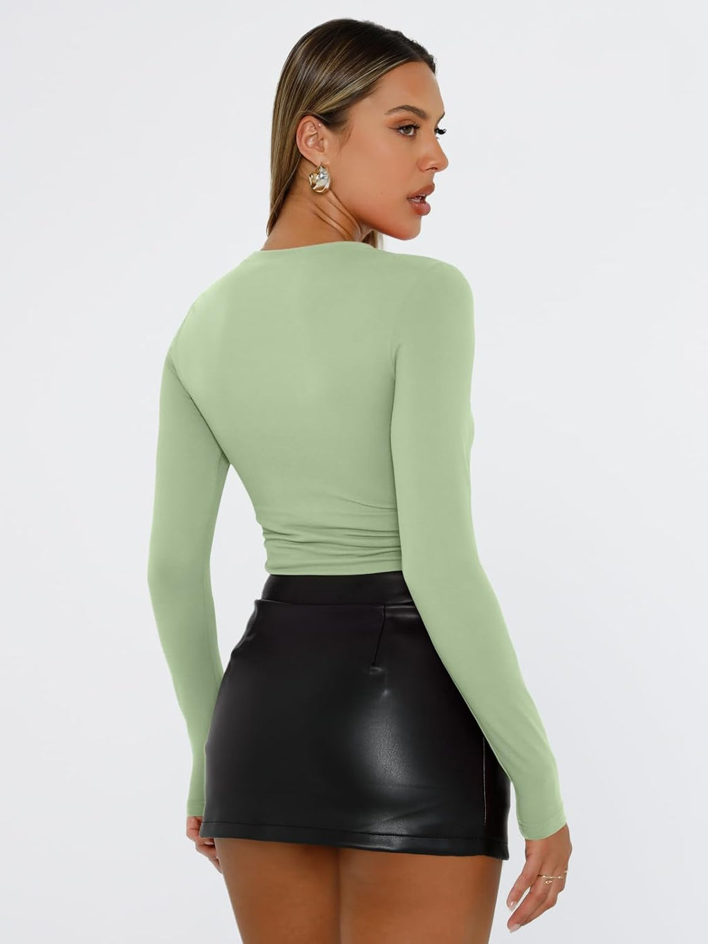 Trendy Queen Womens Long Sleeve T Shirts Fall Fashion 2025 Basic Crop Tops Going Out Outfits Y2k Clothes