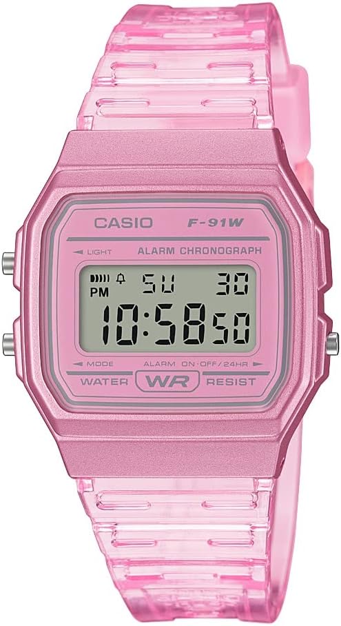 Casio F91W Series | Digital Watch | Water Resistant | LED Light | 1/100 SEC Stopwatch | Regular Time Keeping (HR, Min, SEC, PM, Date, Day) | Daily Alarm | Lightweight | 7 Year Battery