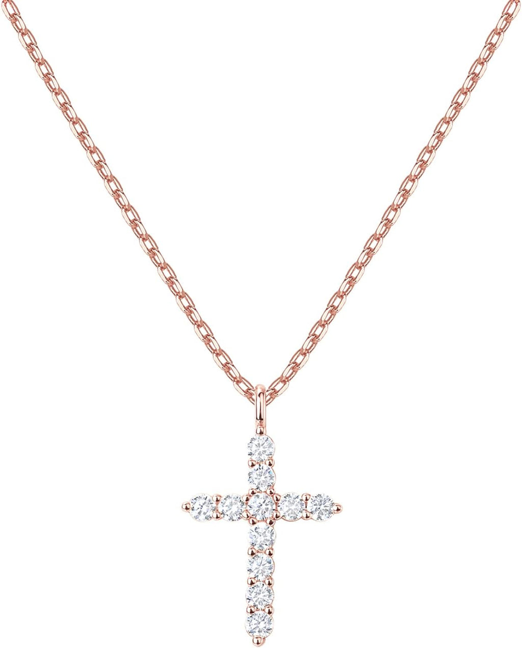 PAVOI 14K Gold Plated Cubic Zirconia Cross Necklace for Women | Cross Faith Pendant Necklaces