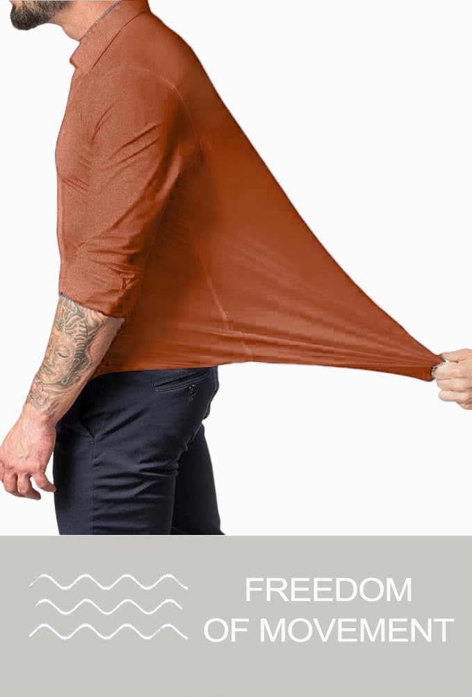 BEILU Stretch Mens Slim Fit Dress Shirts Formal Long Sleeve Button Down Shirts