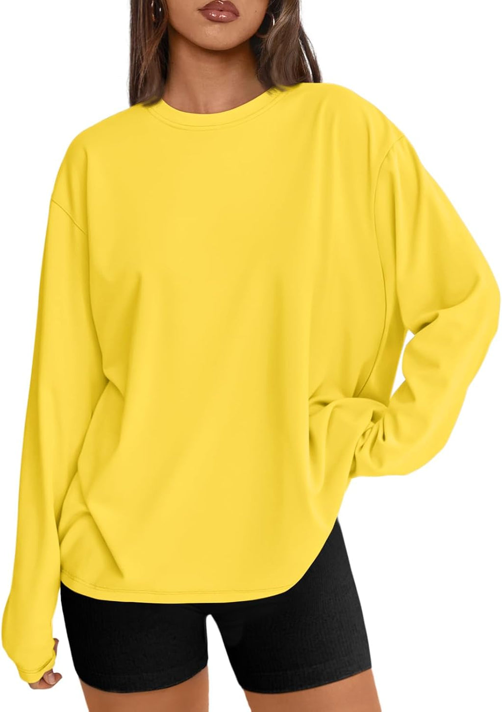 Trendy Queen Womens Oversized Long Sleeve T Shirts 2025 Basic Crewneck Tee Fall Tops Casual Workout Y2K Clothes