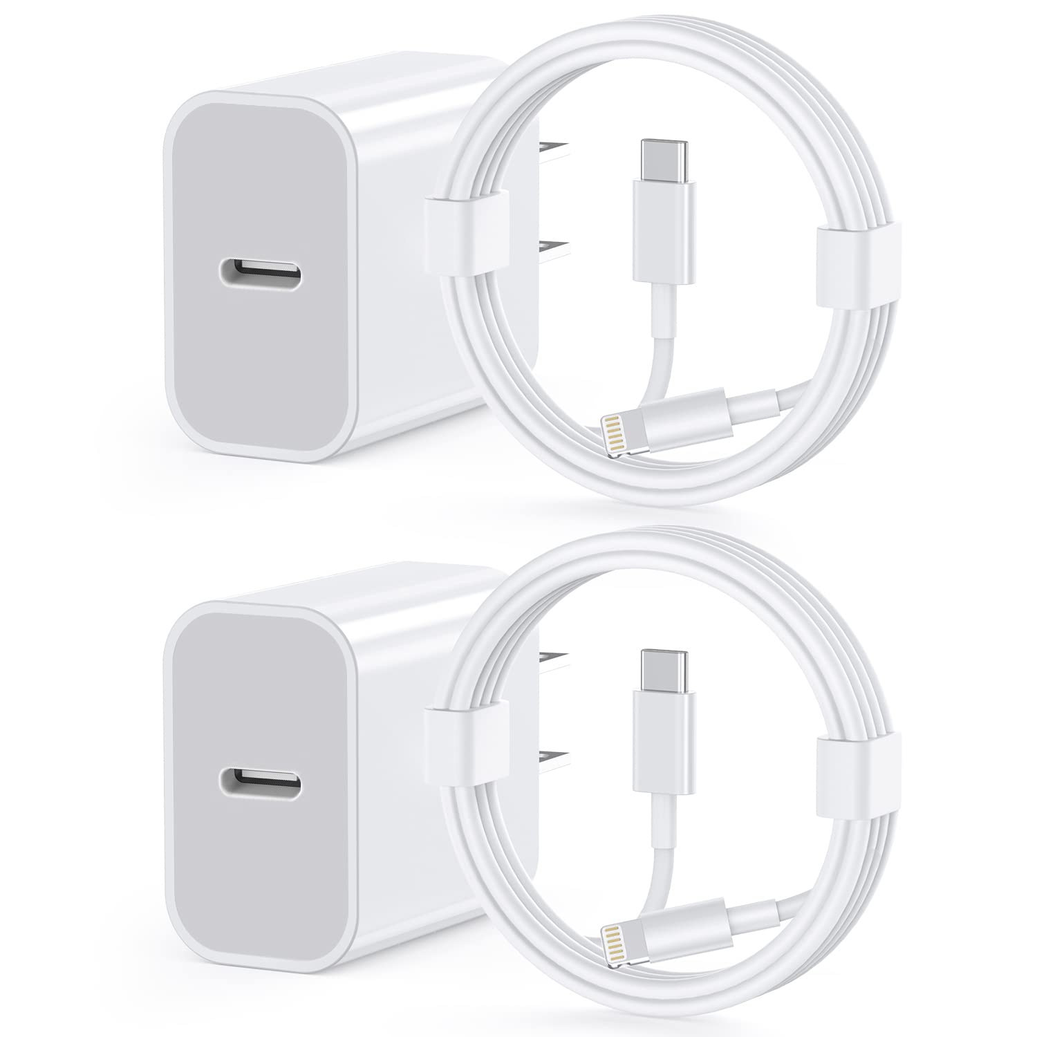 Fast iPhone Charger, iPhone Charger Fast Charging 2Pack Quick Chargers 6ft Long USB C to Lightning Cable Quick Charging Cord USB Charge Block Adapter for iPhone 14 Plus/14 ProMax/13 Mini 12/11/XS/iPad