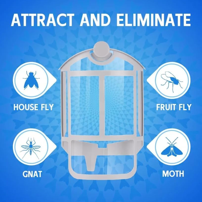 Zevo Flying Insect Trap Official Refill Cartridges - Fits Both Zevo Trap & MAX Indoor Fly Trap - Authentic Trap+Lock Technology to Catch Gnats, House & Fruit Flys (4 Official Refill Cartridges)