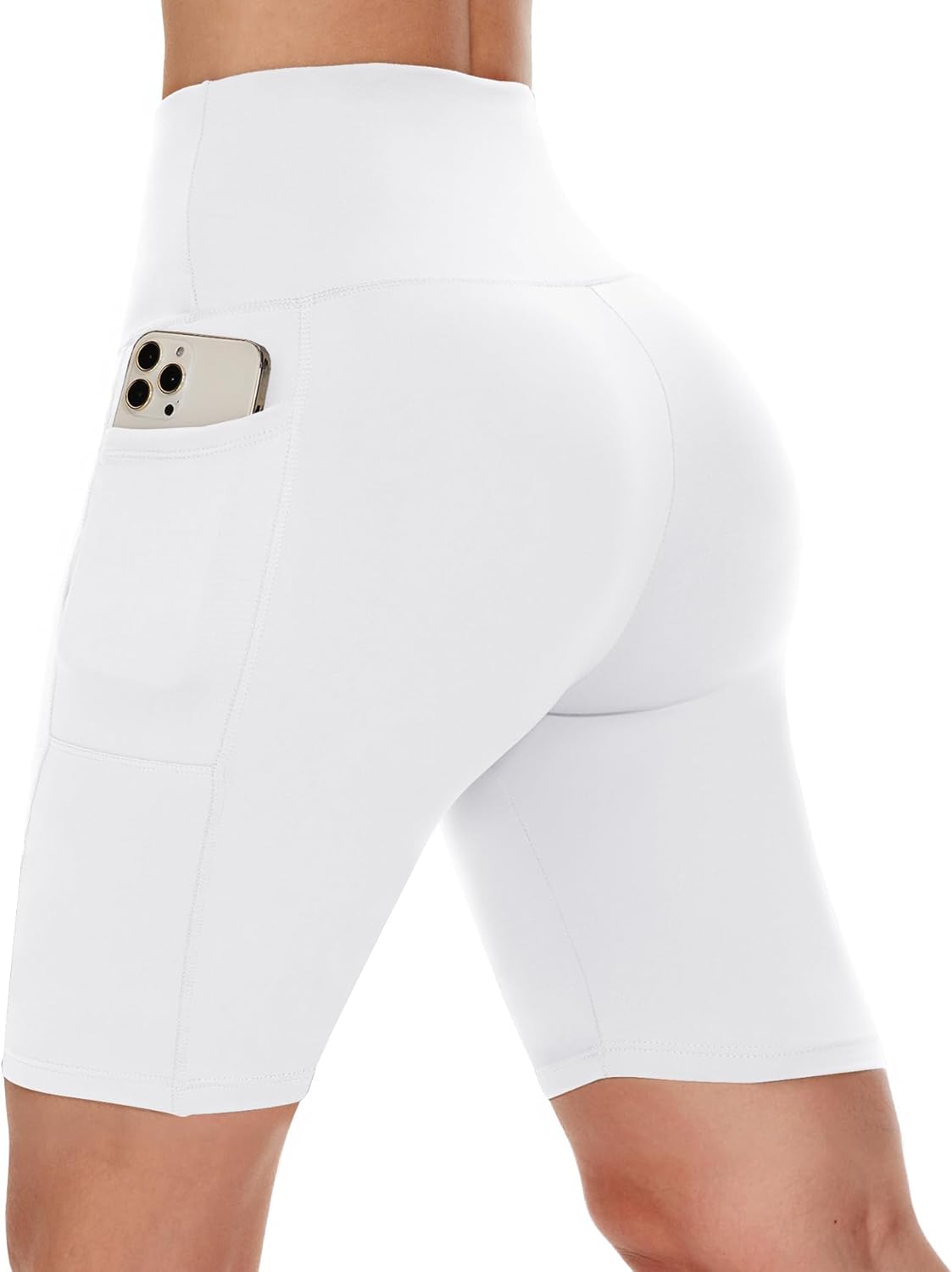 CAMPSNAIL Biker Shorts Women with Pockets - 3"/5"/8" High Waisted Workout Spandex Tummy Control Gym Running Yoga Shorts