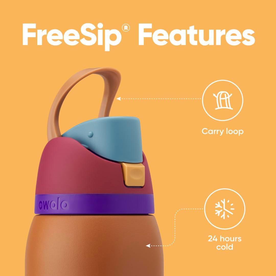Owala FreeSip Insulated Stainless Steel Water Bottle with Straw, BPA-Free Sports Water Bottle, Great for Travel, 24 Oz, Denim