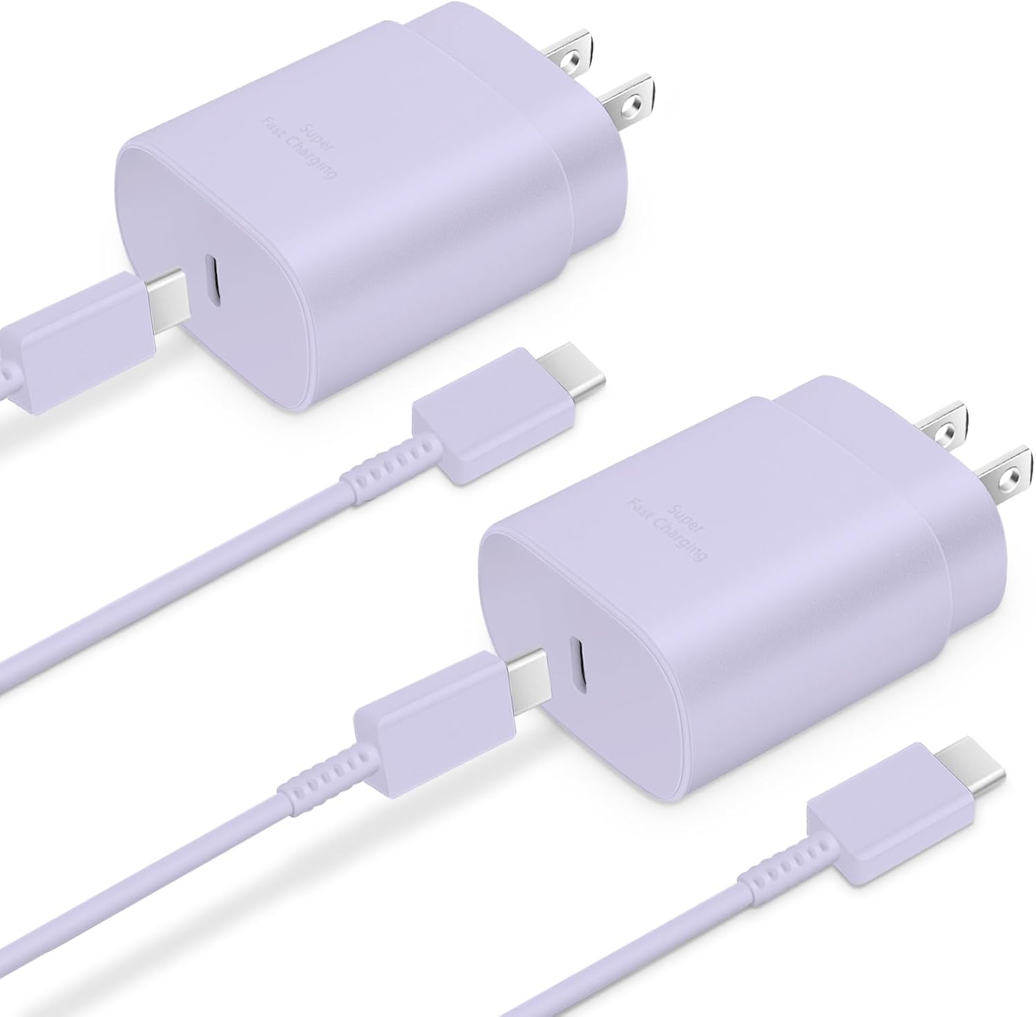 Type C Charger, 2-Pack 25W Type C Fast Charging Block with 6ft USB C Charger Cable Compatible with Galaxy S25 S24 S23 S22 S21+/Phone 16/16 Pro Max/15/15 Pro Max/15 Plus-Black