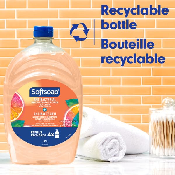 Softsoap Antibacterial Liquid Hand Soap Refill, White Tea & Berry Scented Hand Soap, 50 Ounce(Packaging May Vary)