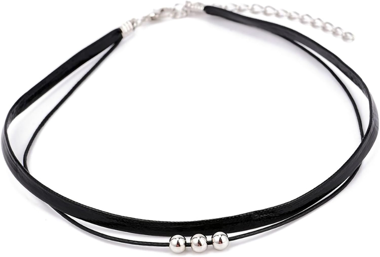 Fesciory Black Necklaces for Women, Adjustable Layered Velvet Leather Lace Collar Necklace, Goth Jewelry Gifts.