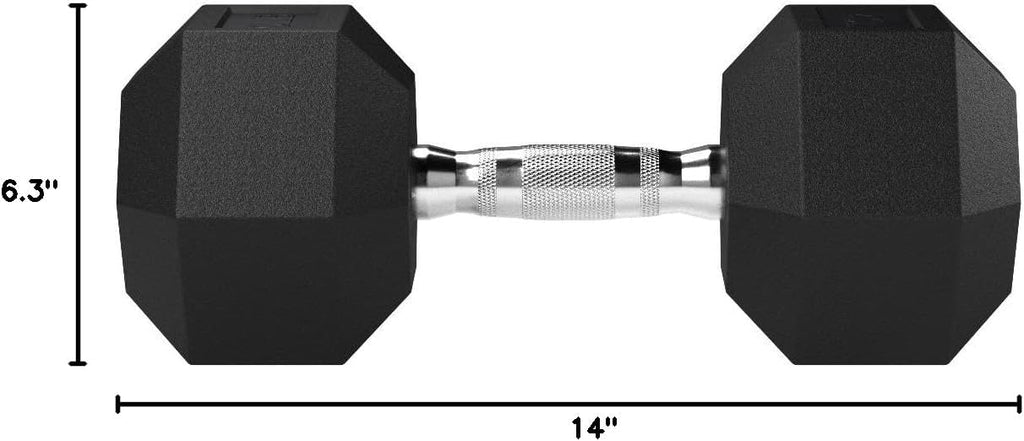 Basics Rubber Hex Dumbbell Hand Weight