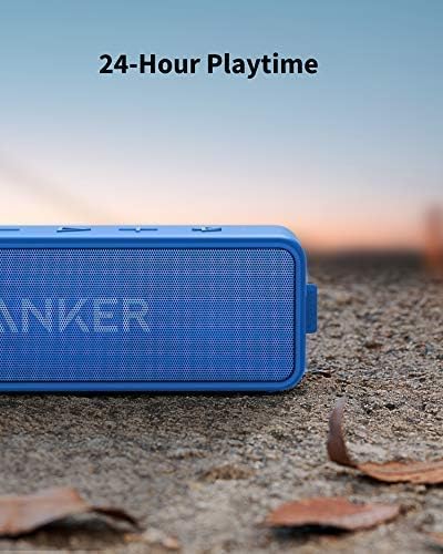Anker Soundcore 2 Portable Bluetooth Speaker with Stereo Sound, Bluetooth 5, Bassup, IPX7 Waterproof, 24-Hour Playtime, Wireless Stereo Pairing, Speaker for Home, Outdoors, Travel