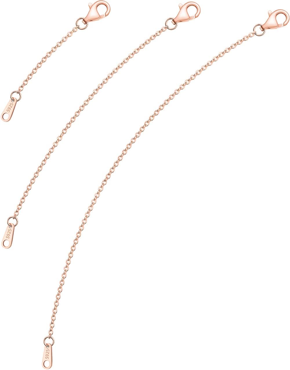 925 Sterling Silver Necklace Extender Sterling Silver Necklace Chain Extenders for Necklaces 2", 3", 4" Inches