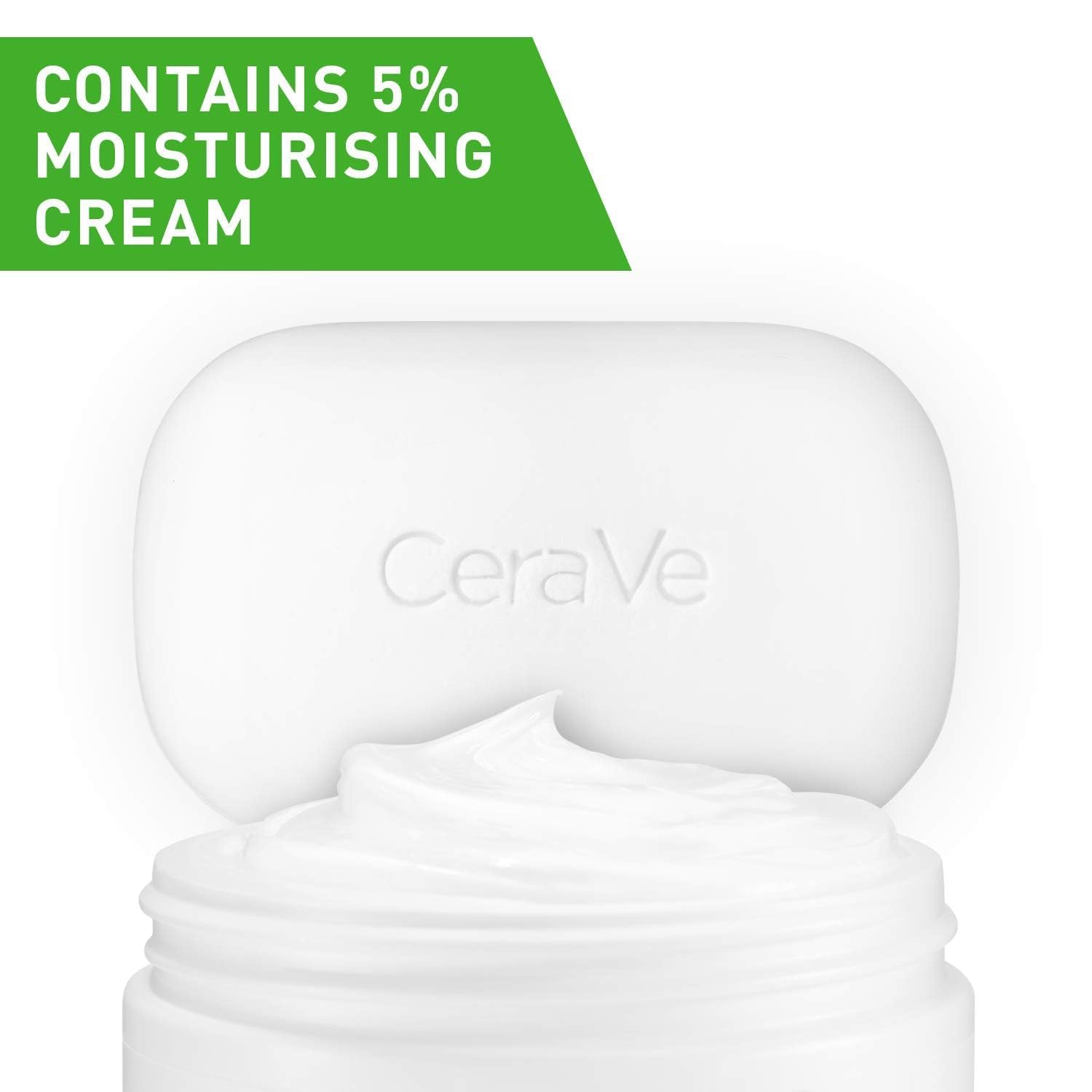 CeraVe Hydrating Cleanser Bar, Soap-Free Body and Facial Cleanser with 5% Moisturizing Cream, Fragrance-Free, 3-Pack, 4.5 Ounce Each