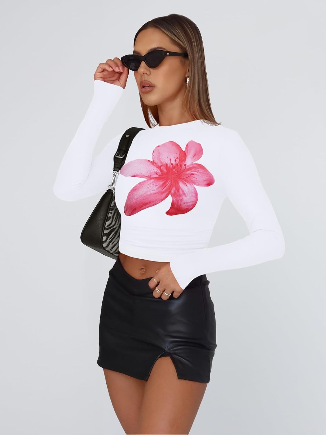 Trendy Queen Womens Long Sleeve T Shirts Fall Fashion 2025 Basic Crop Tops Going Out Outfits Y2k Clothes