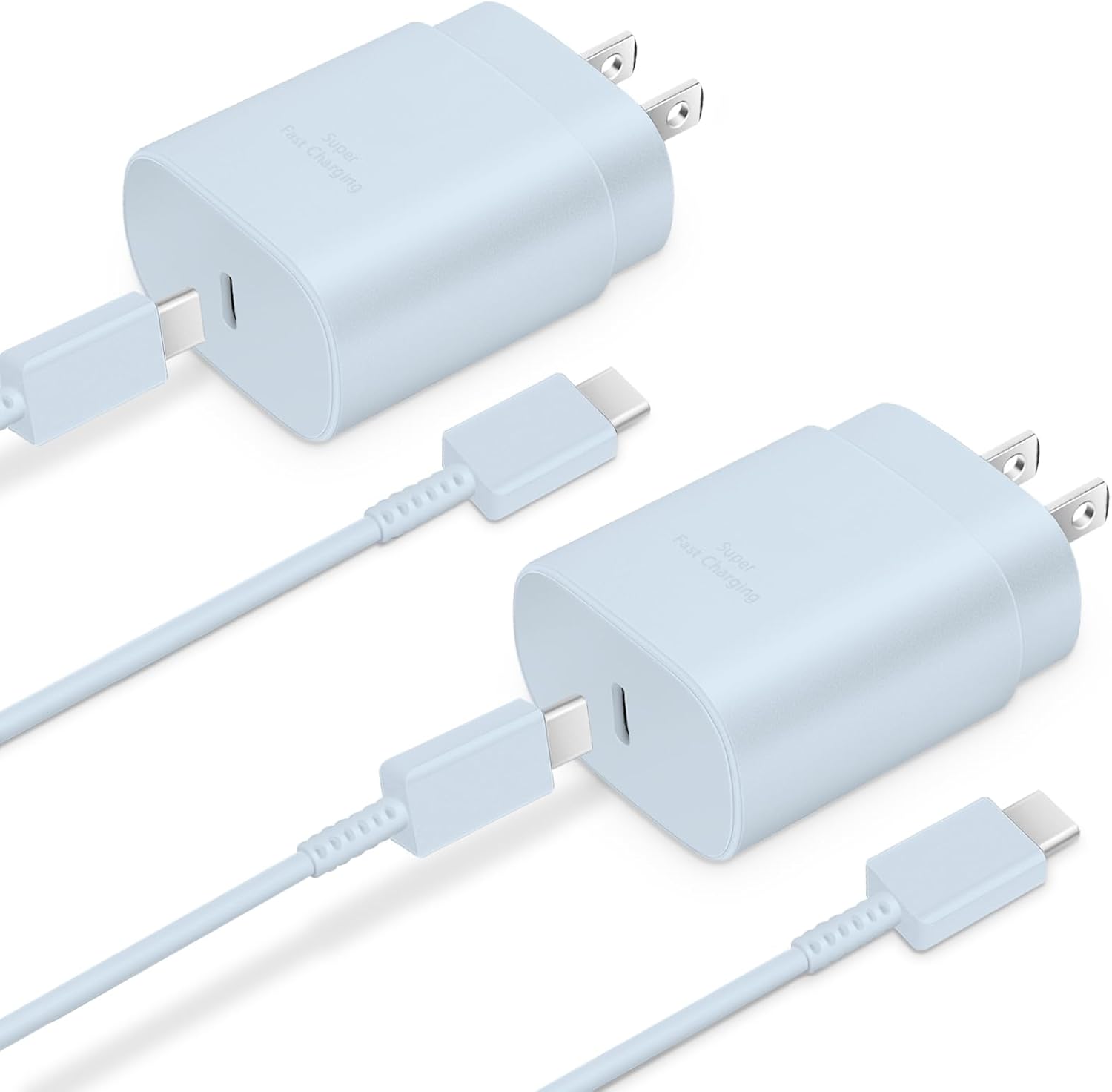 Type C Charger, 2-Pack 25W Type C Fast Charging Block with 6ft USB C Charger Cable Compatible with Galaxy S25 S24 S23 S22 S21+/Phone 16/16 Pro Max/15/15 Pro Max/15 Plus-Black