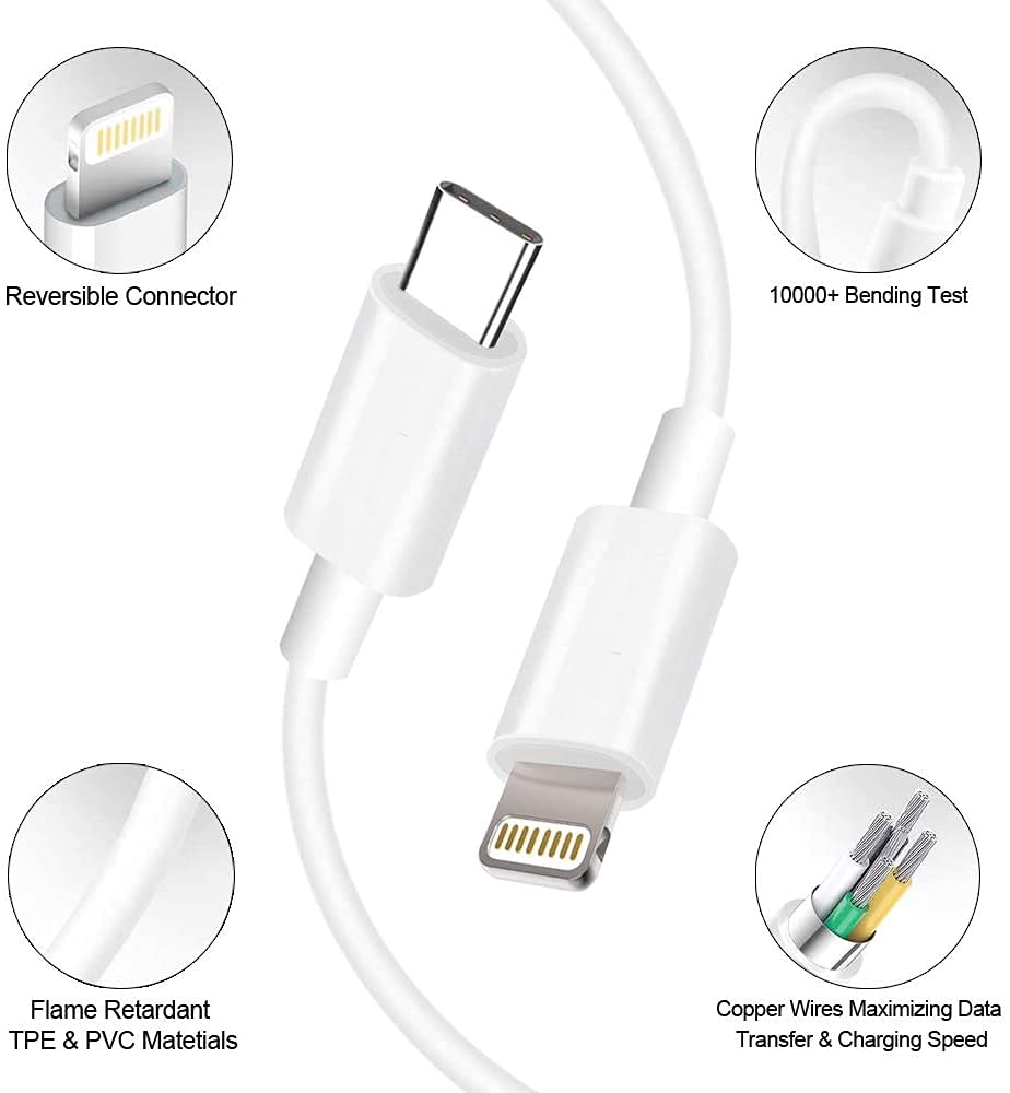 Fast iPhone Charger, iPhone Charger Fast Charging 2Pack Quick Chargers 6ft Long USB C to Lightning Cable Quick Charging Cord USB Charge Block Adapter for iPhone 14 Plus/14 ProMax/13 Mini 12/11/XS/iPad
