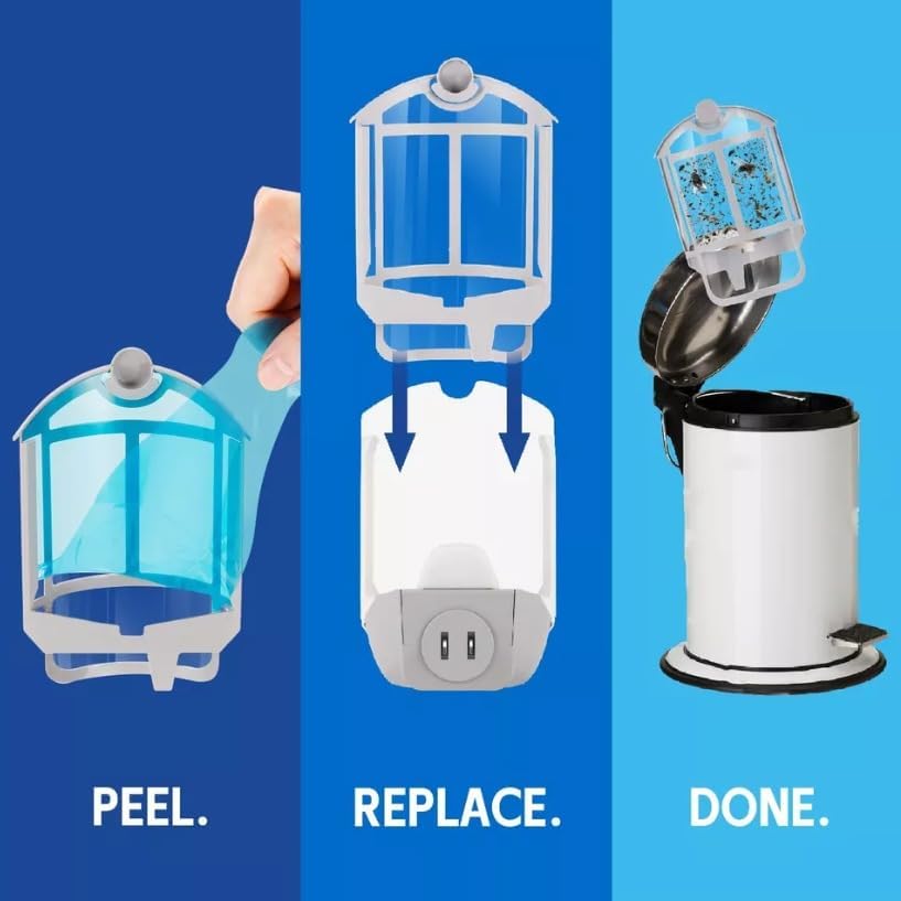 Zevo Flying Insect Trap Official Refill Cartridges - Fits Both Zevo Trap & MAX Indoor Fly Trap - Authentic Trap+Lock Technology to Catch Gnats, House & Fruit Flys (4 Official Refill Cartridges)