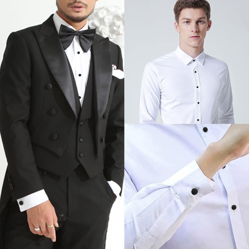 Zealmer 316L Stainless Steel Cufflinks Shirt Studs Business Wedding Gifts for Men