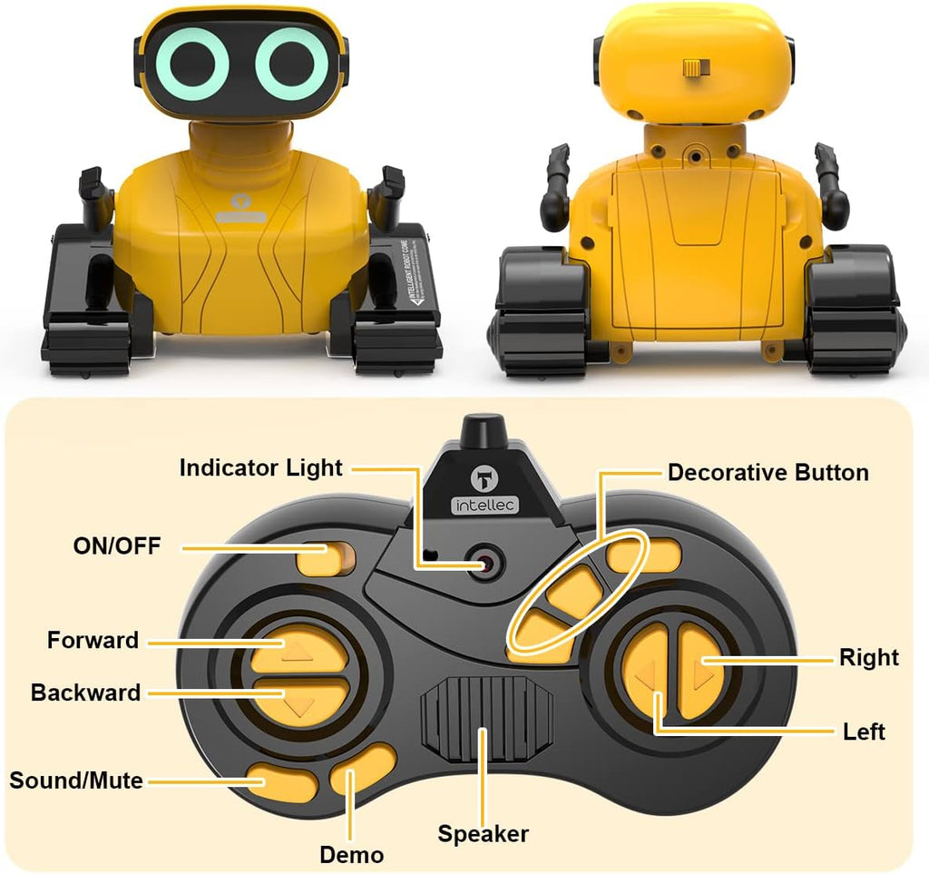 GILOBABY Robot Toys, Remote Control Robot Toy, RC Robots for Kids with LED Eyes, Flexible Head & Arms, Dance Moves and Music, Birthday Gifts for Boys Ages 3+ Years (Blue)