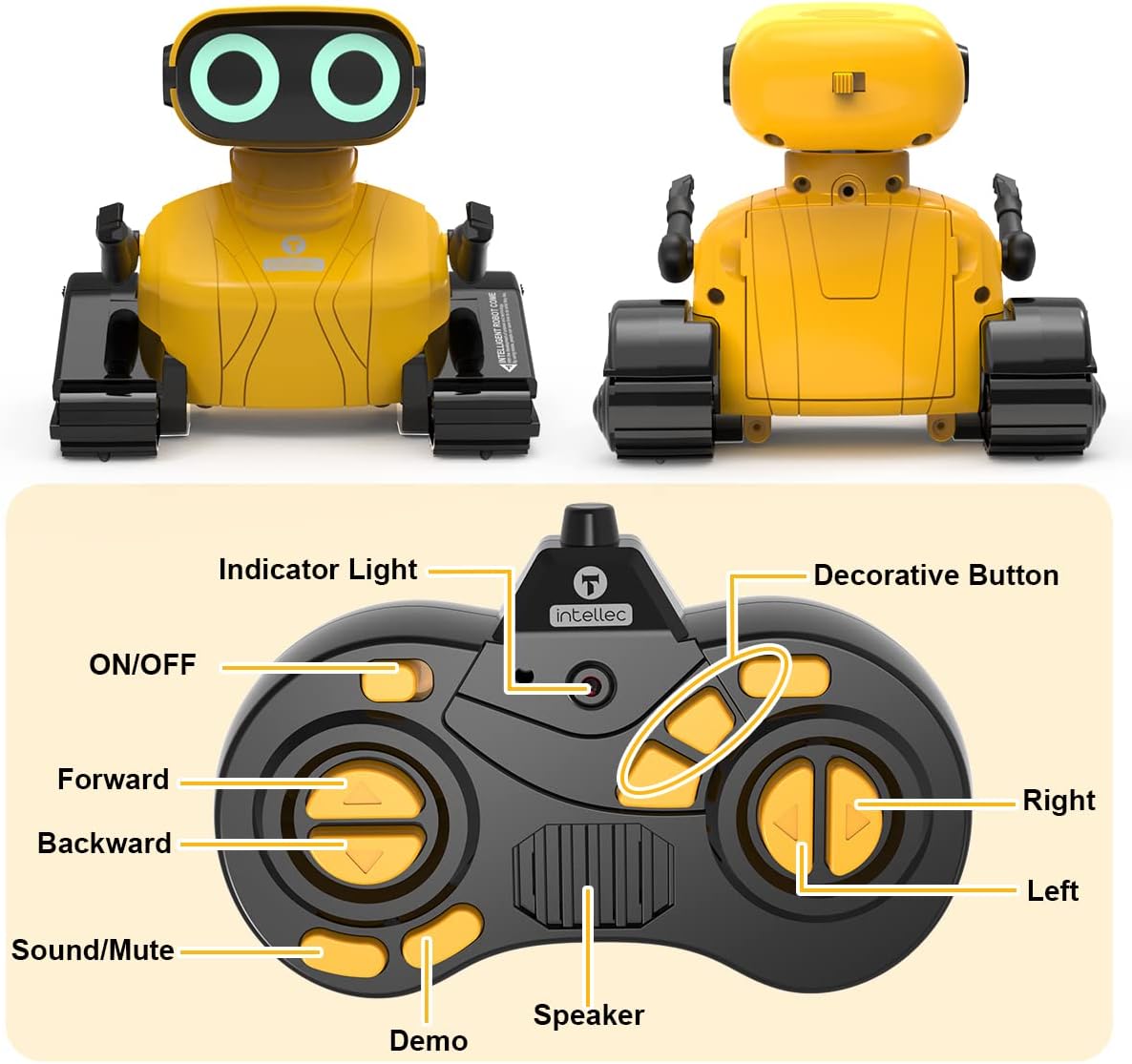 GILOBABY Robot Toys, Remote Control Robot Toy, RC Robots for Kids with LED Eyes, Flexible Head & Arms, Dance Moves and Music, Birthday Gifts for Boys Ages 3+ Years (Blue)