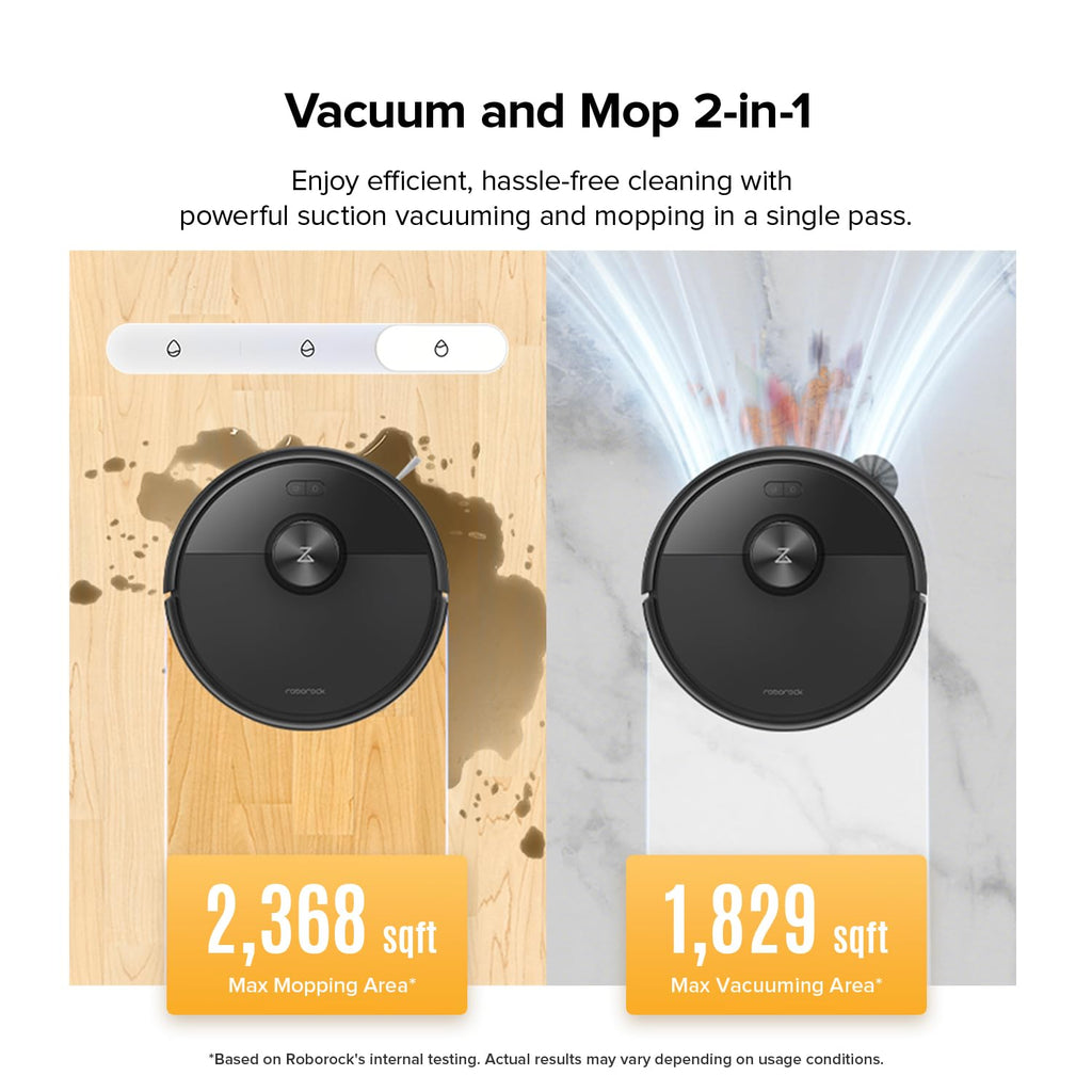 roborock Q7 M5+ Robot Vacuum and Mop, Upgraded from Q5 Max+, Up to 7-9 Weeks Self-Empty, 10000Pa Suction, Dual Anti-Tangle System for Pet Hair & Carpet, PreciSense LiDAR Navigation, App Control, Black