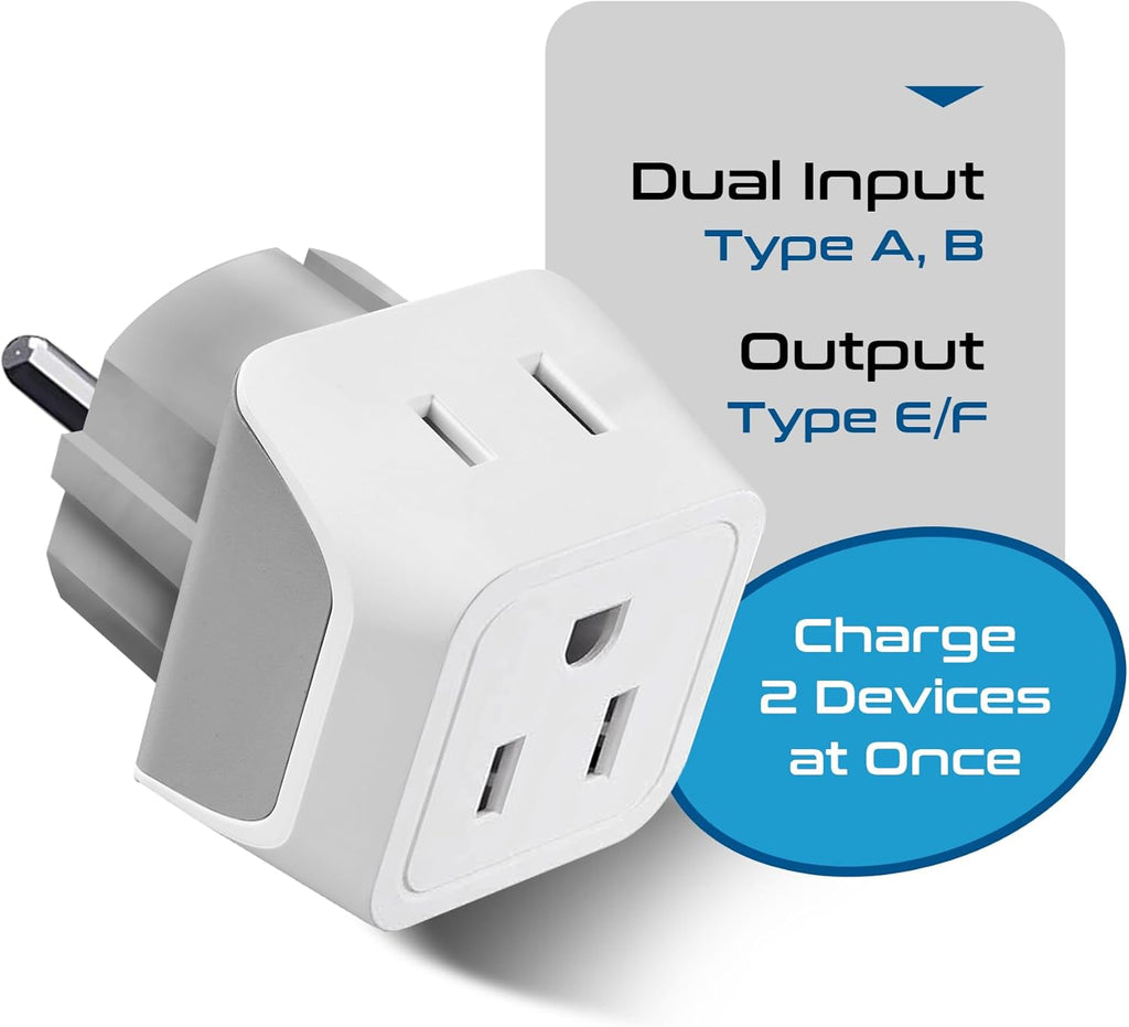 Ceptics Universal Travel Adapter, 35W International Power Adapter with PD & QC 3.0 Dual USB-C, 3 USB Travel Adapter Worldwide, Type I C G A Outlets 110V 220V A/C - EU Euro US UK (11-KU)