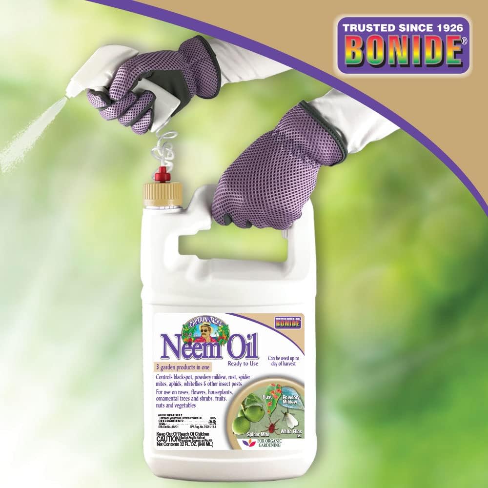 Bonide Captain Jack's Neem Oil, 32 oz Ready-to-Use Spray, Multi-Purpose Fungicide, Insecticide and Miticide for Organic Gardening