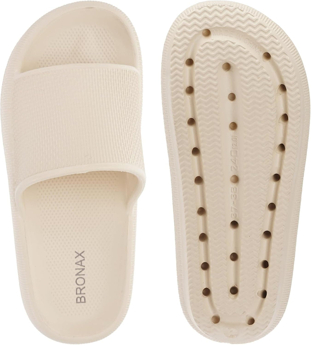BRONAX Pillow Slippers for Women and Men | House Slides Shower Sandals | Cushioned Thick Sole