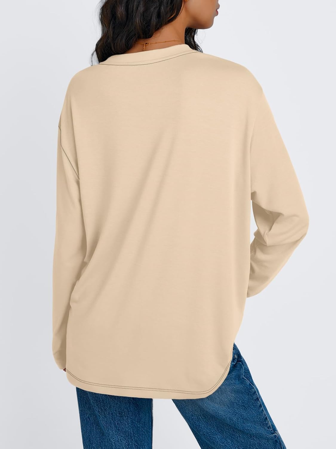 Trendy Queen Womens Oversized Long Sleeve T Shirts 2025 Basic Crewneck Tee Fall Tops Casual Workout Y2K Clothes